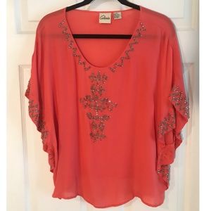 Alcee Silk Embellished Top